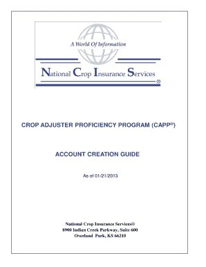 April 30th, 2018 - CAPP This course consists of 3 CAPP exams and a <b>practice</b> exam All 3 CAPP exams must be successfully completed to obtain a <b>Crop</b> <b>Adjuster</b> <b>Proficiency</b> <b>Program</b> CAPP <b>CROP</b> <b>ADJUSTER</b> <b>PROFICIENCY</b> <b>PROGRAM</b> CAPP ACCOUNT CREATION GUIDE April 30th, 2018 - National <b>Crop</b> Insurance ServicesÂ® 8900 Indian Creek Parkway Suite 600 Overland. . Crop adjuster proficiency program practice test